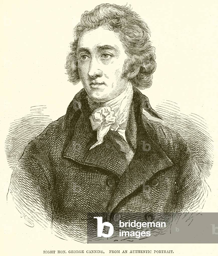 "Destra Hon. George Canning (incisione)" di English School, b/w