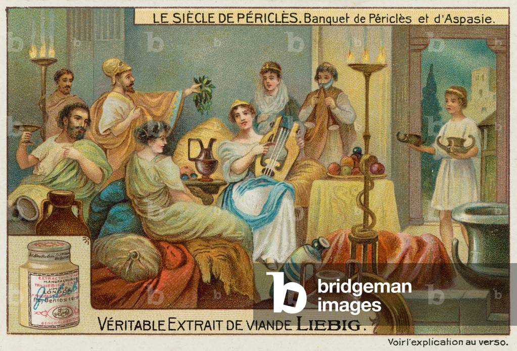 Feast of Pericles and Aspasia (chromolitho) by European Artist