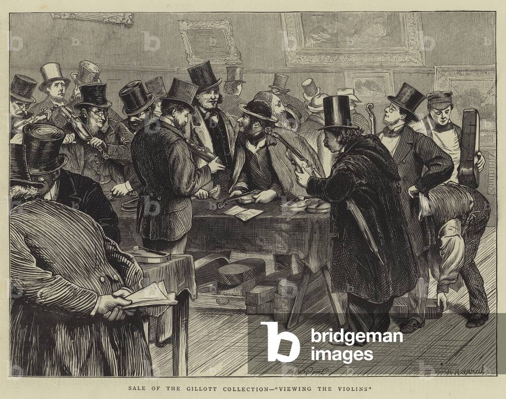 Vendita della collezione Gillott, «Visualizzare i violini» (incisione)