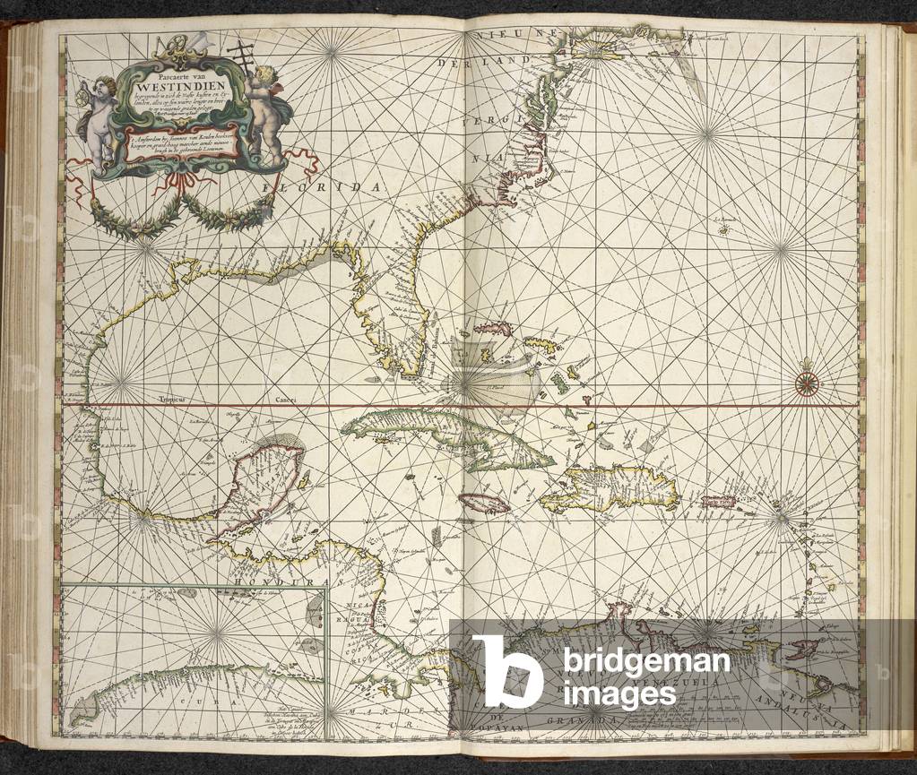 Image de Gravure représentant Antilles 1682 par Dutch School, b/w