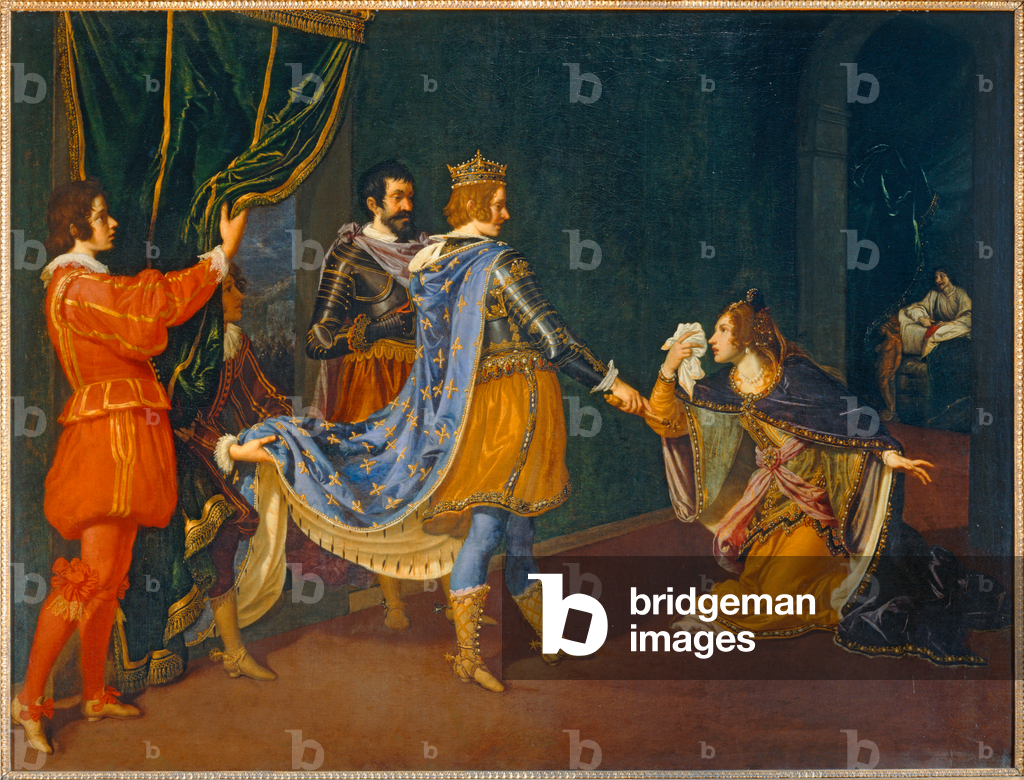 Isabella d'Aragona implora Carlo VIII a favore di suo padre, Alfonso, re di Napoli, e di suo marito, Giovanni 