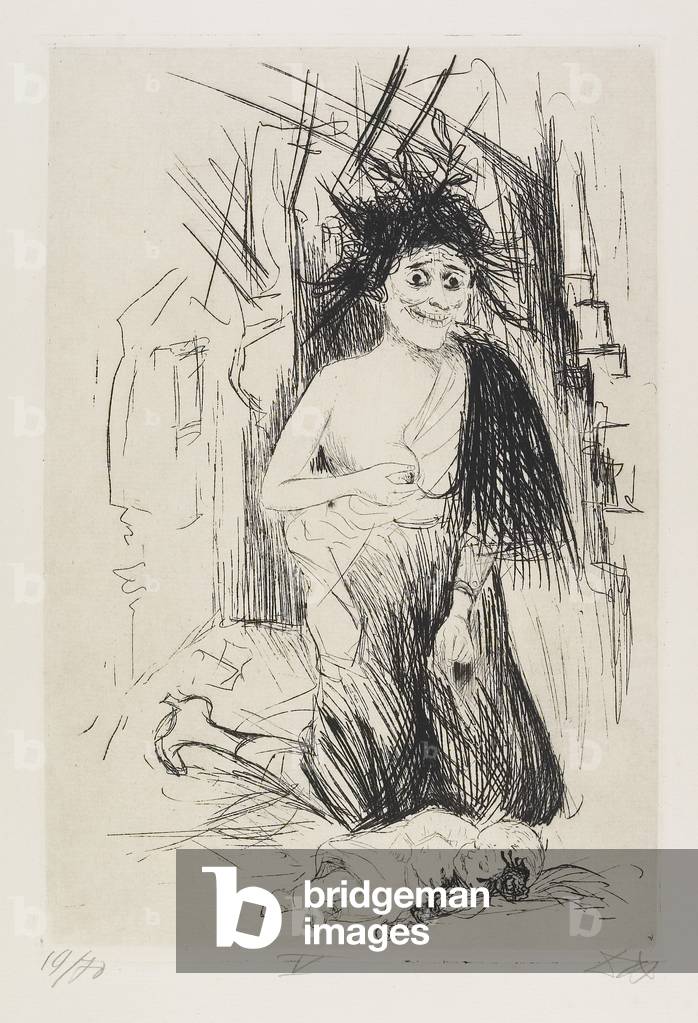 Die Irrsinnige von St. Marie-à-Py (La femme folle de St. Marie-à-Py), plaque 35 de Der Krieg (La Guerre), 1924