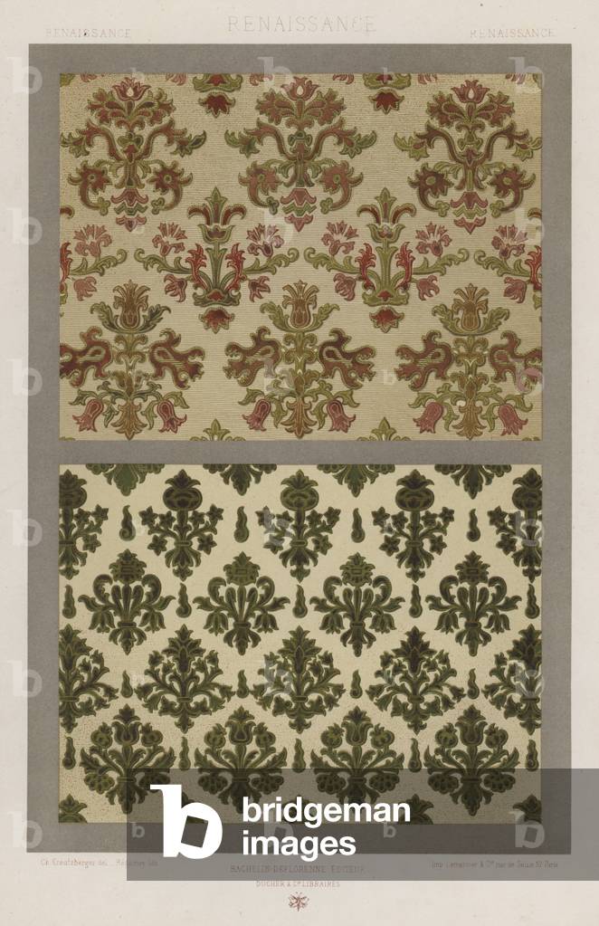 "L'Ornement Des Tissus: Renaissance (Farblitho)" 1801 von French School