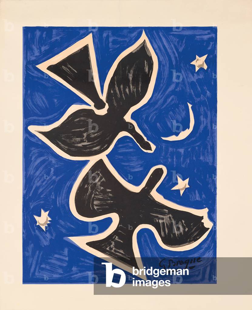 "Blue Birds (Les Peintres Temoins de Leur Temps)" 1961 di Georges Braque