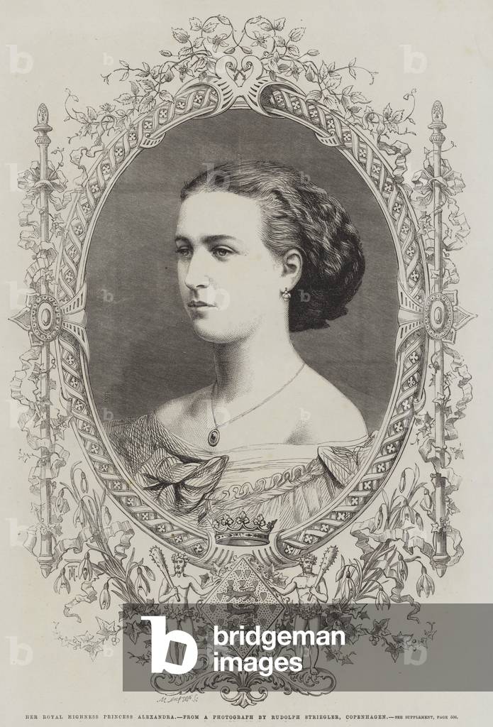 "Ihre Königliche Hoheit Prinzessin Alexandra (Gravur)" 1862 von English School, b/w