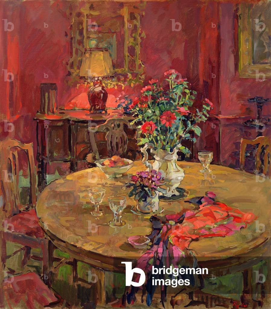 La sciarpa di seta (olio su tela)