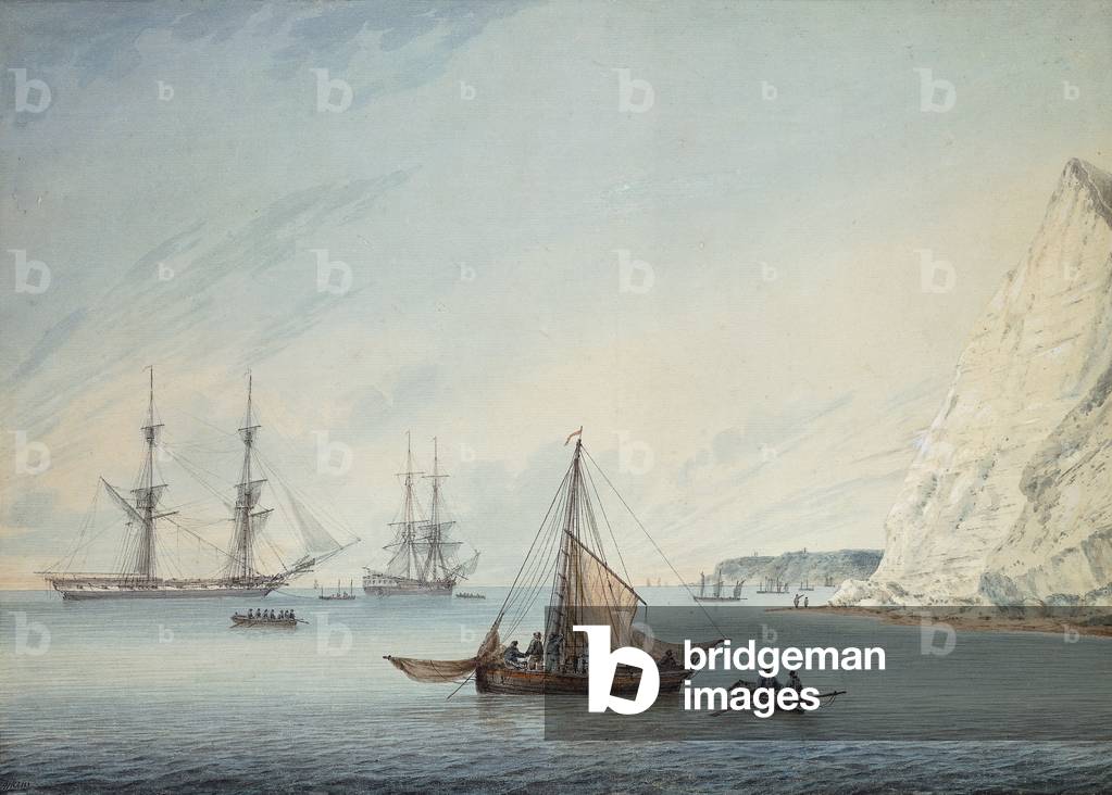 Spedizione Off Shakespeare's Cliff, 1806 (matita e acquerello intensificato con bianca)