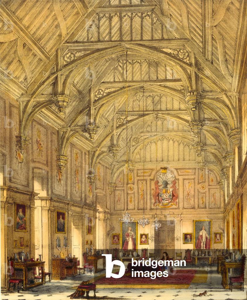 "The Grand Hall", 1838 von Joseph Nash