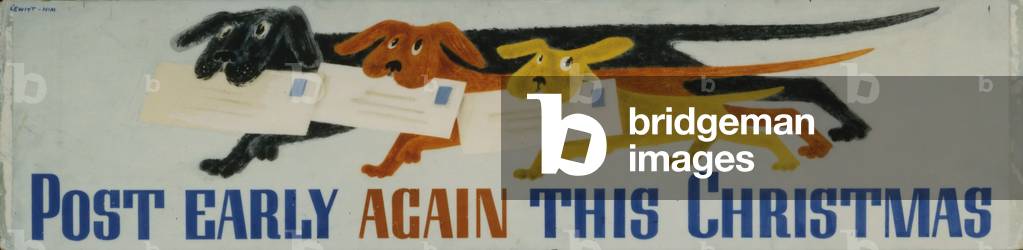 Post Early Again this Christmas, 1941 (Tinte & Gouache an Bord)