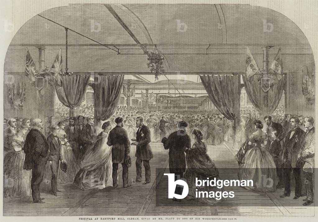 Festival at Hartford Mill by English Artist, b/w