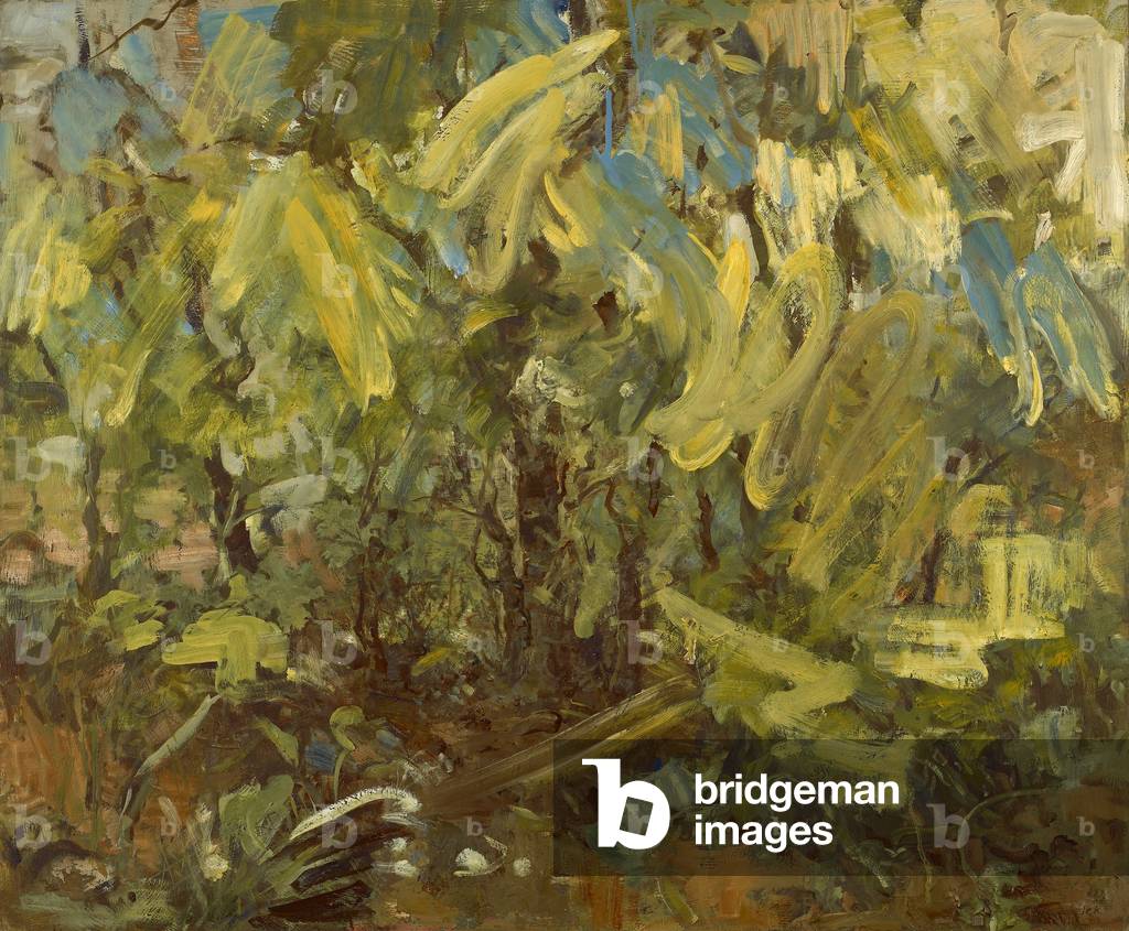 Woodland wird abstrakt, 2006 (Öl auf Tafel)
