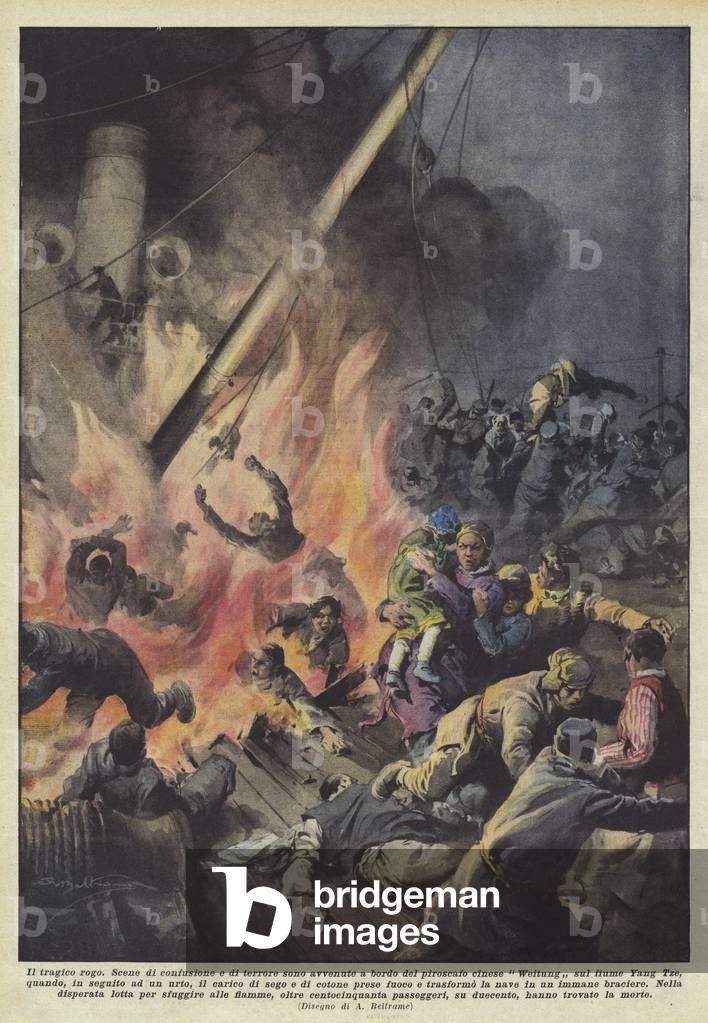 Il tragico rogo (colour litho)
