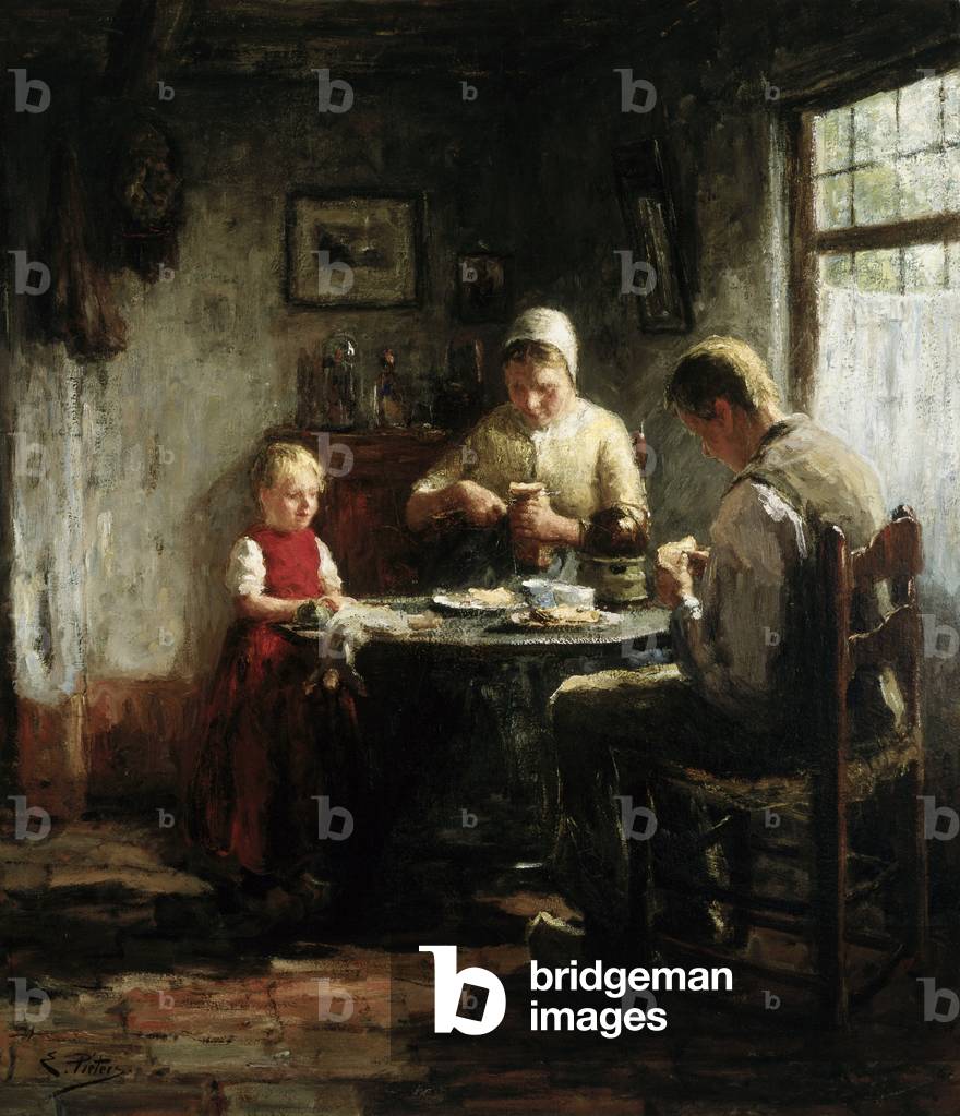 Das Nachmittags-Essen (Öl auf Leinwand)