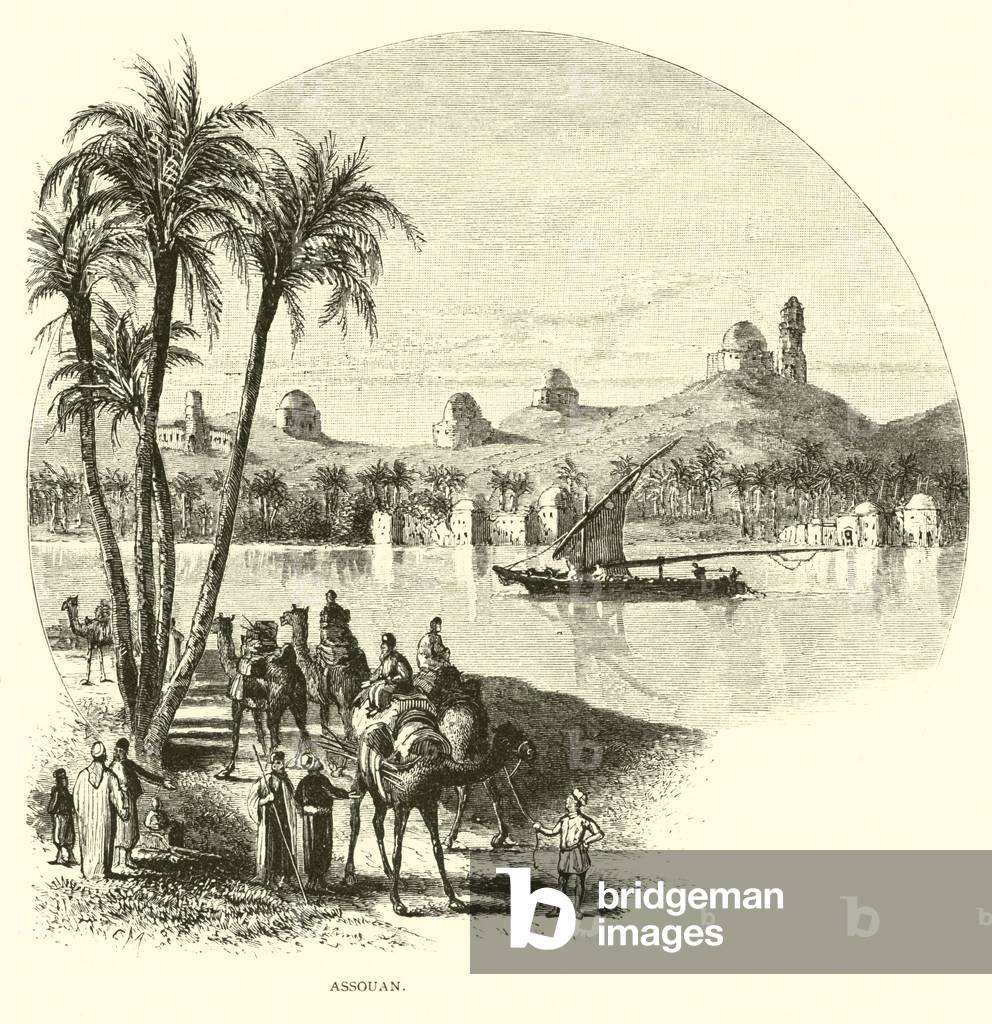 "Assouan (Gravur)" von American School, b/w