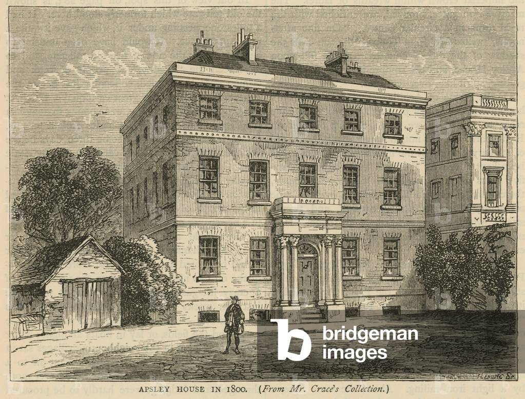 Apsley Casa, Hyde Park, Londra, nel 1800 (incisione)