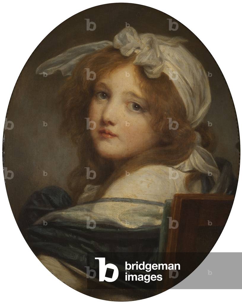 "Le matin" von Jean Baptiste Greuze, b/w