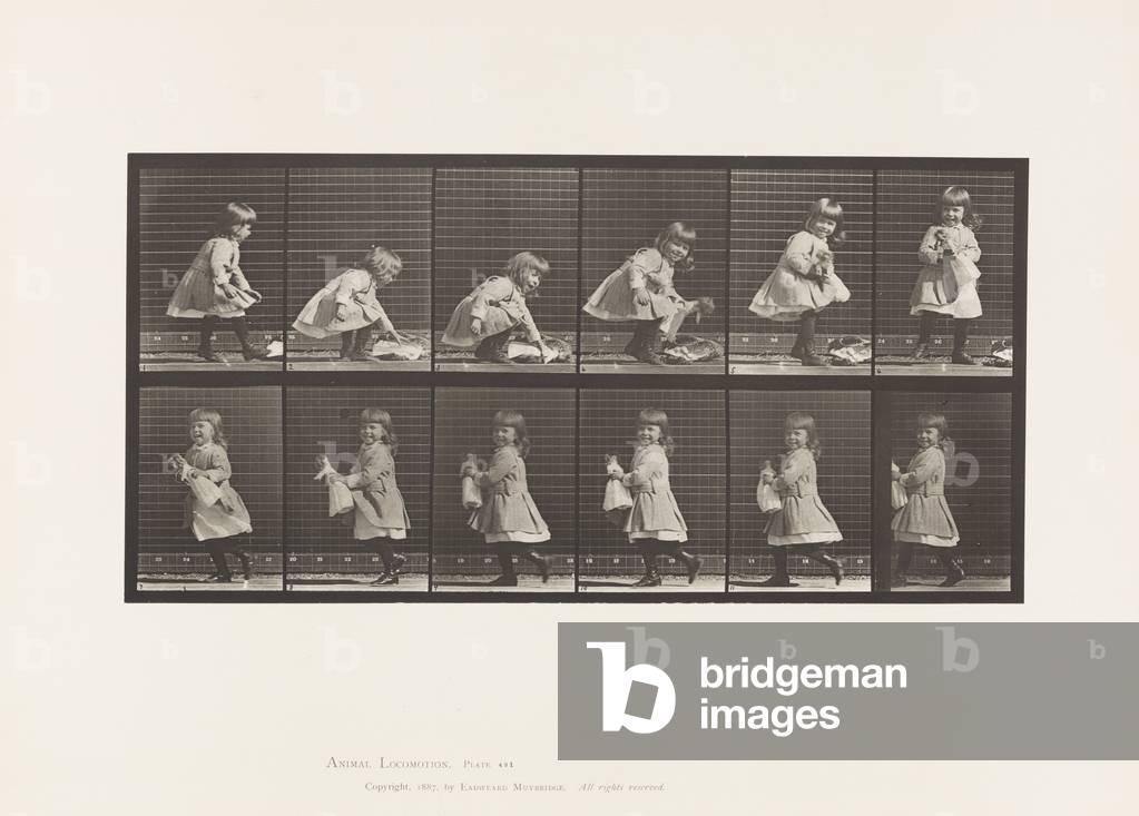 Bild von Fotografie "Teller 481. Kind" 1885 von Eadweard Muybridge, b/w