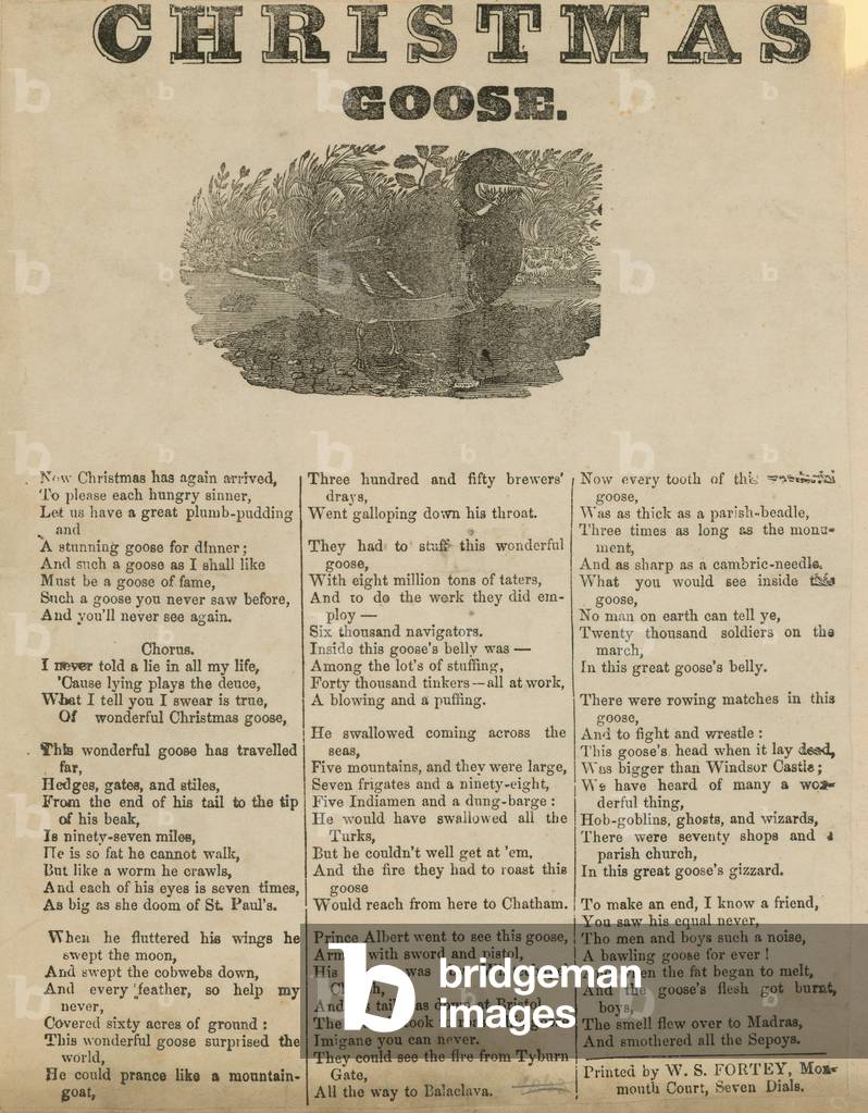 "Weihnachtsgans (Gravur)" von English School, b/w