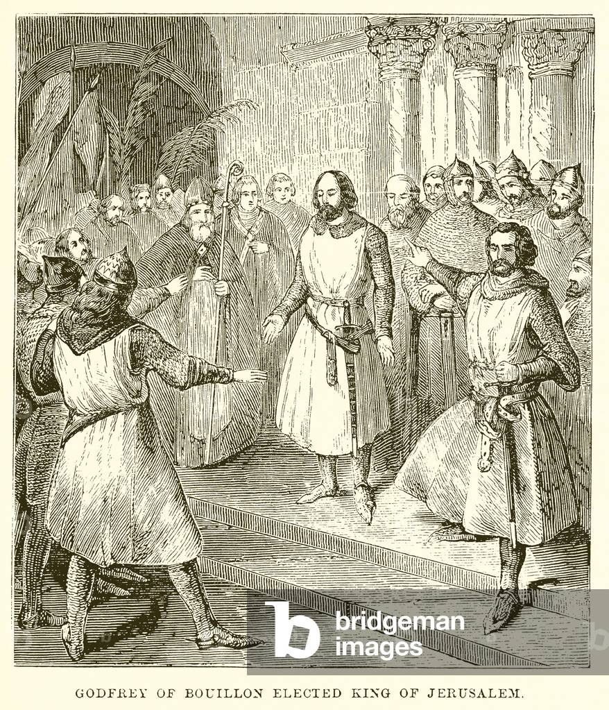 Image of Godfrey of Bouillon Elected King of Jerusalem (engraving) by