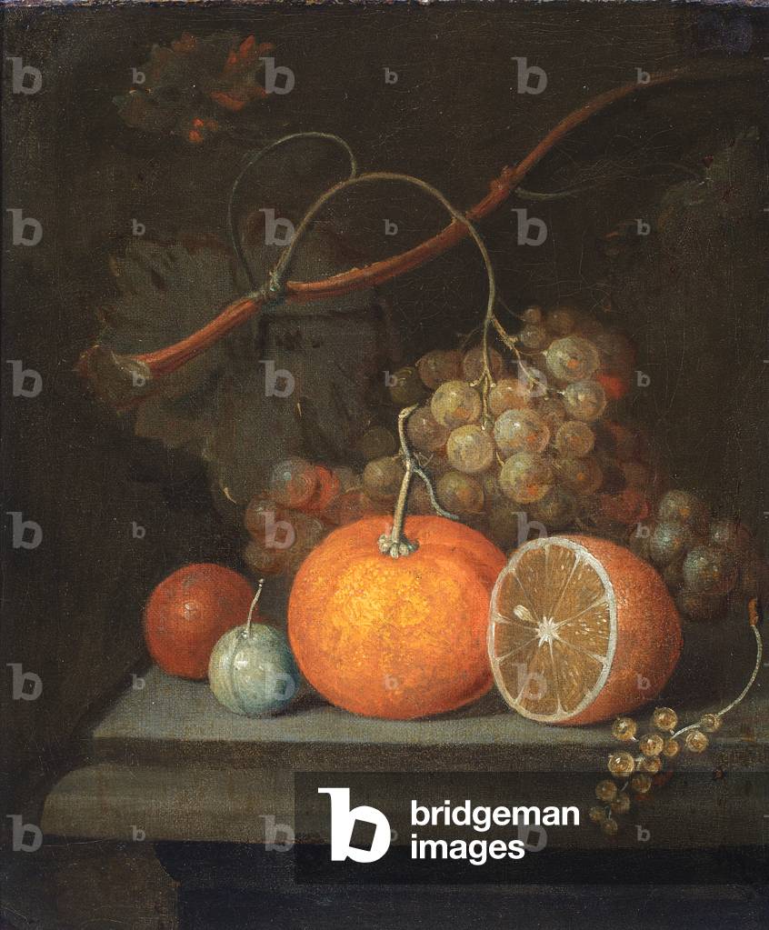 Bild von Gemälde "Stillleben mit Früchten: eine Blutorange" von Tobias Stranover