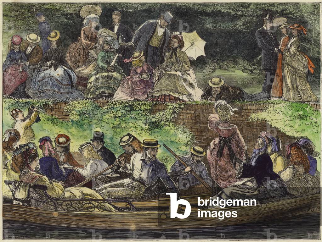 Immagine di Incisione "Henley sul Tamigi regata (incisione colorata)" di English School