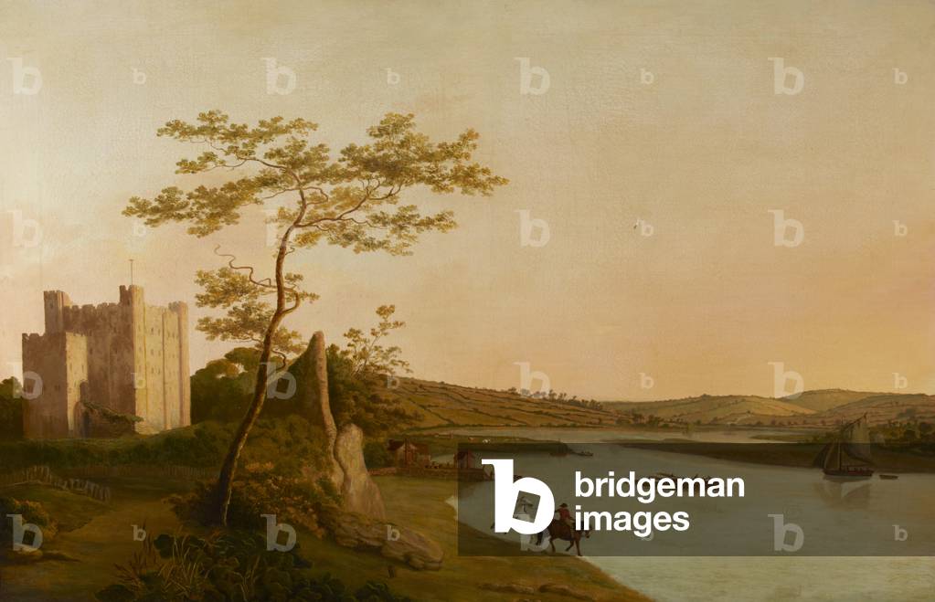 View of Rochester Castle on the River Medway