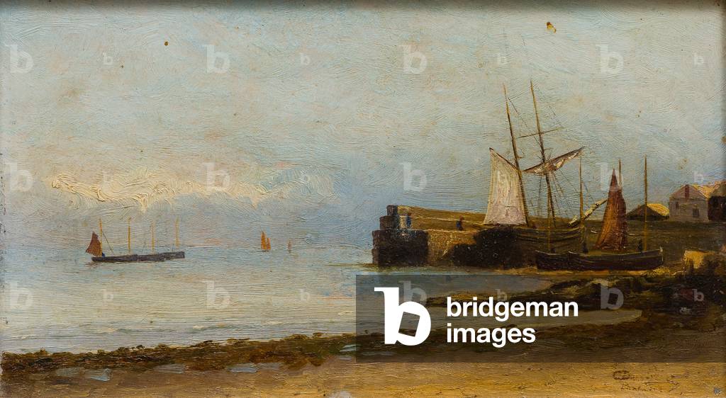 Immagine di Dipinto "Newlyn Porto (olio su pannello)" di English School