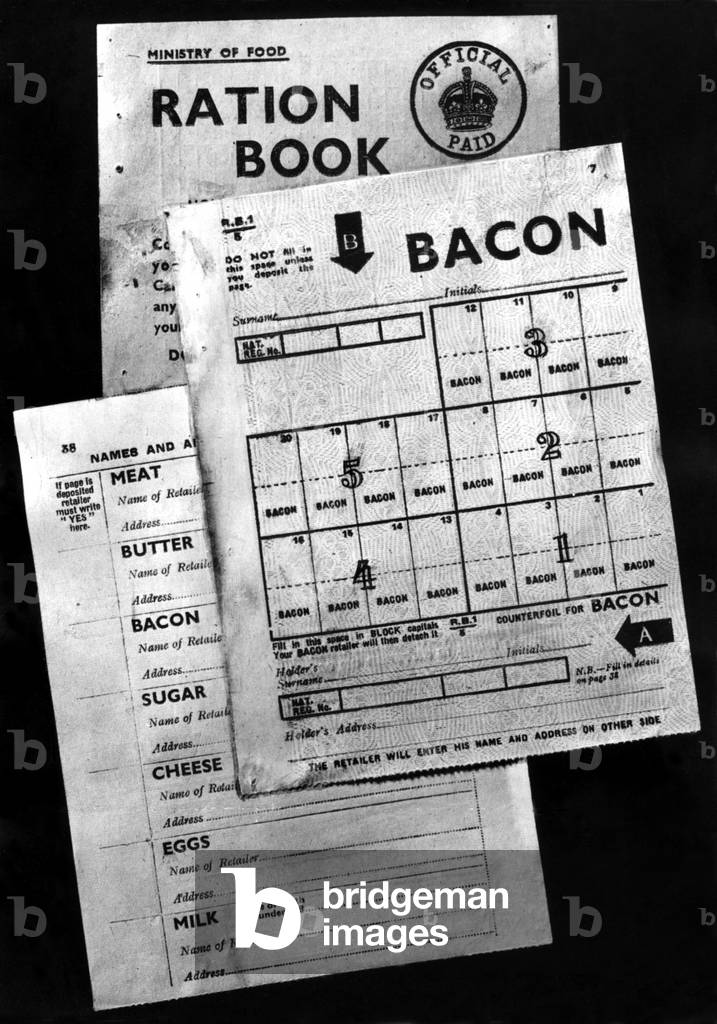 Second World War Ministry of Food Ration Book. 24th March, 1942 (b/w
