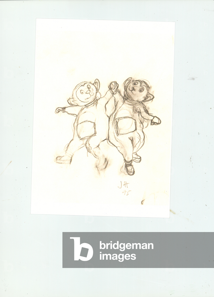Bild von Zeichnung "Teletubbies tanzen" 1994 von Jonathan Hills