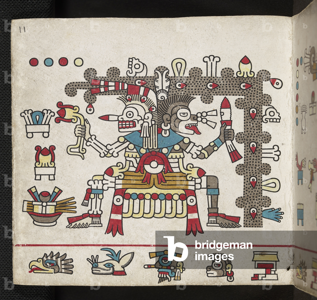 Image of Manuscript depicting Lords of the Half-Trecenas. Codex Laud (Codex Mictlan) 1401 by Pre-Columbian