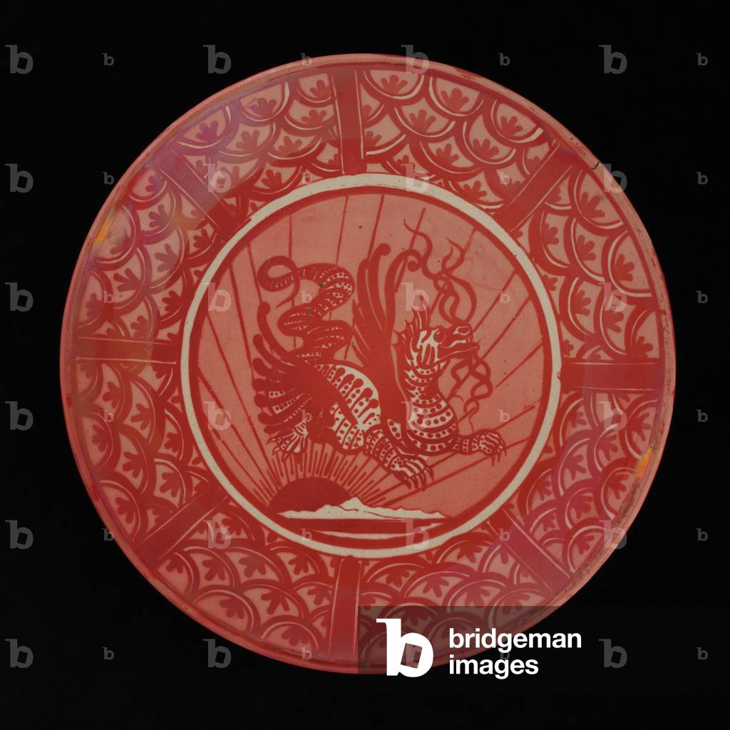 Piatto Dragon, Recto, c.1872-1907 (terracotta lucidata)