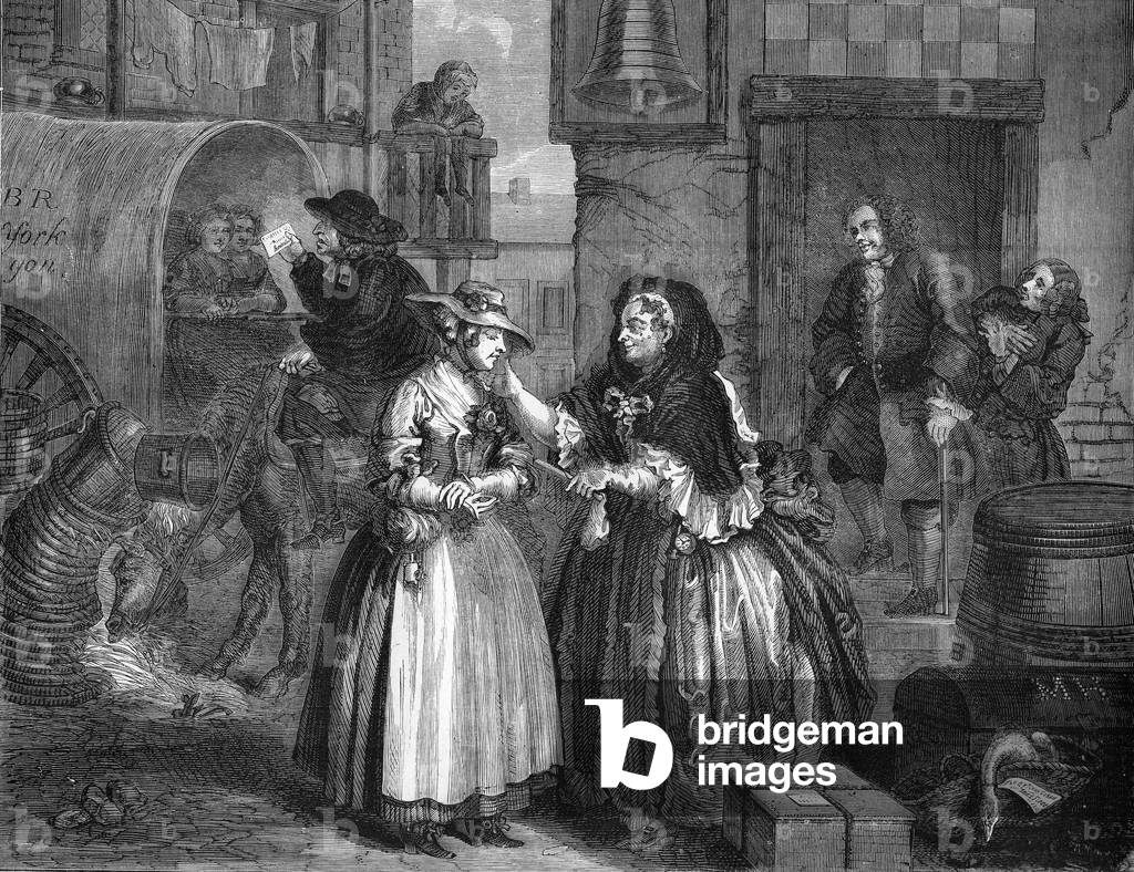 "Il progresso della prostituta di William Hogarth" di William Hogarth, b/w