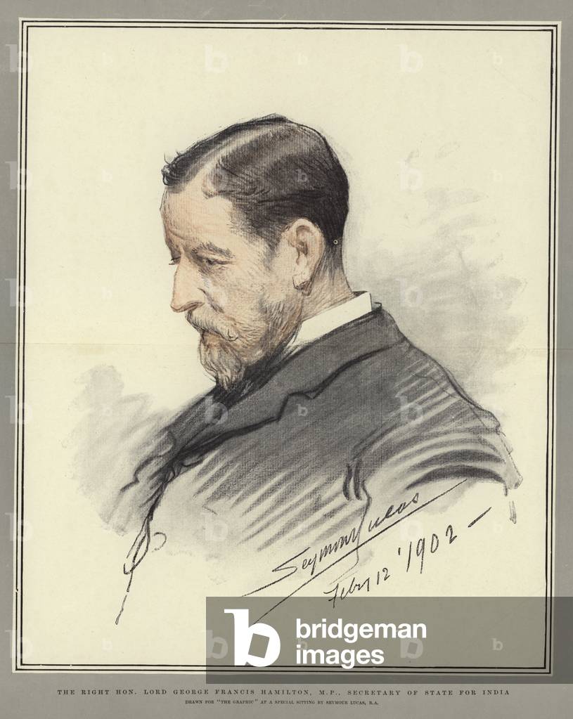 "The Right Honorable Lord George Francis Hamilton" von John Seymour Lucas, b/w