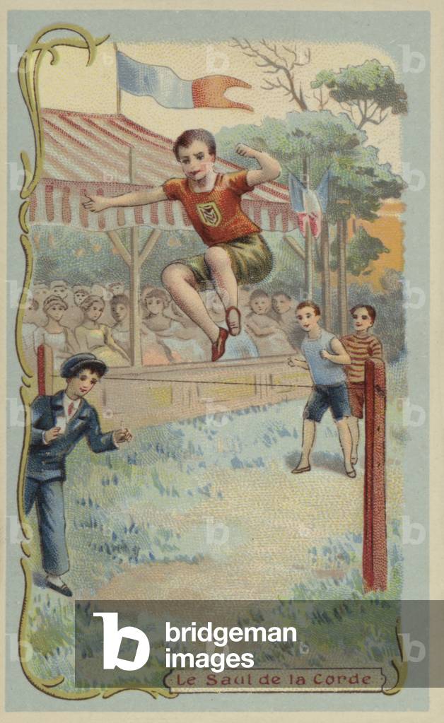 "Salto in alto (cromolito)" 1801 di French School