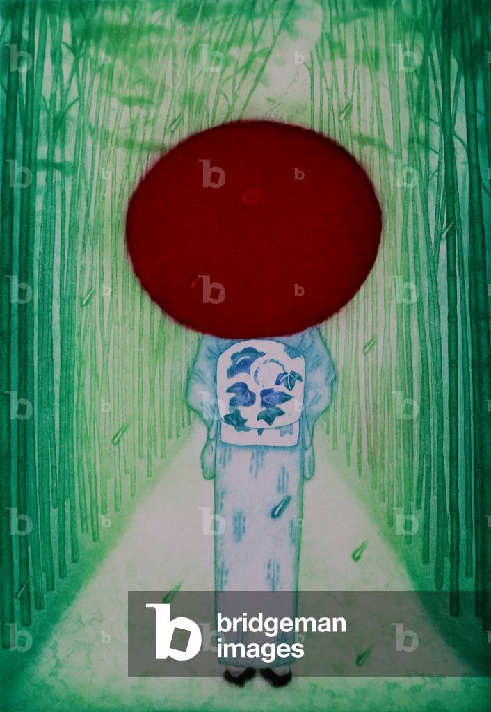 Roter Regenschirm, 2007 (Radierung)