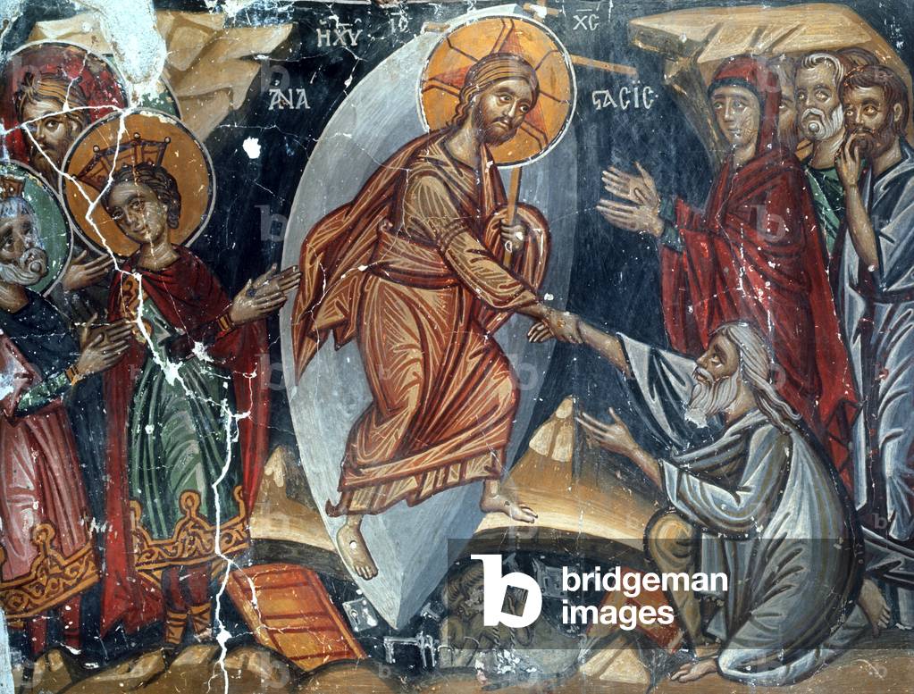 Image of Painting depicting The Anastasis (wall painting), 15th century by Philippos Goul