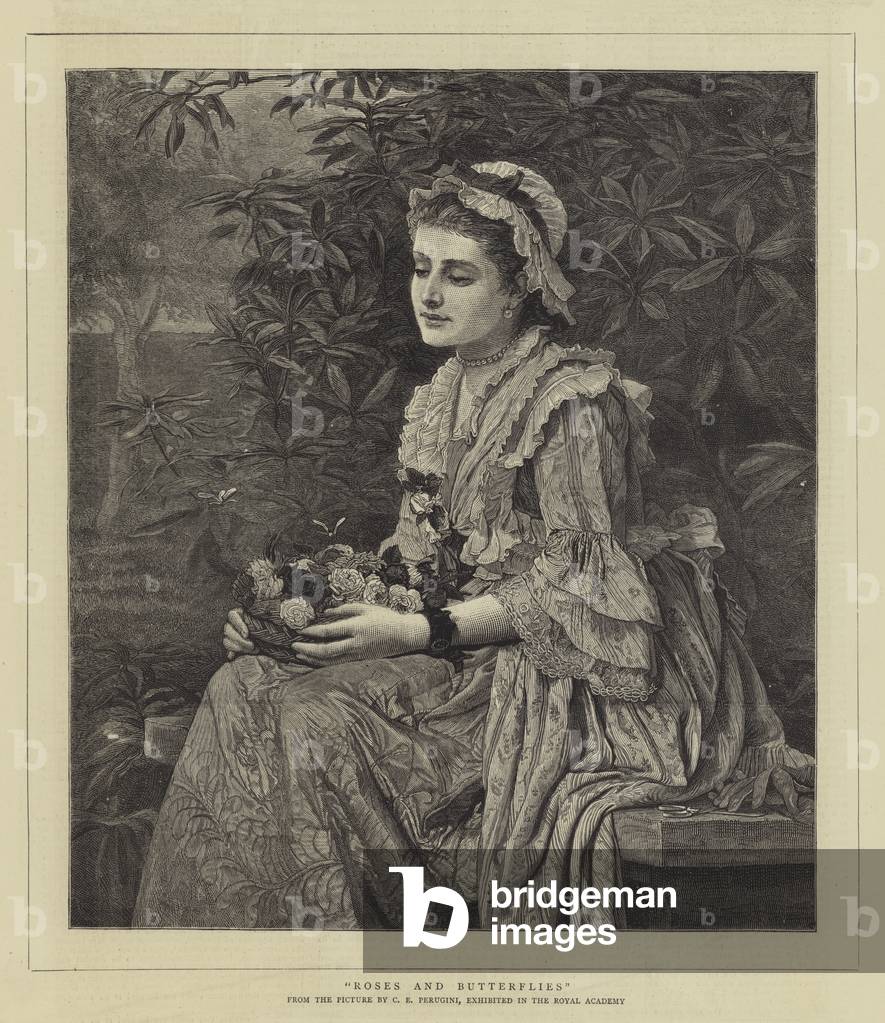 Roses and Butterflies (engraving)