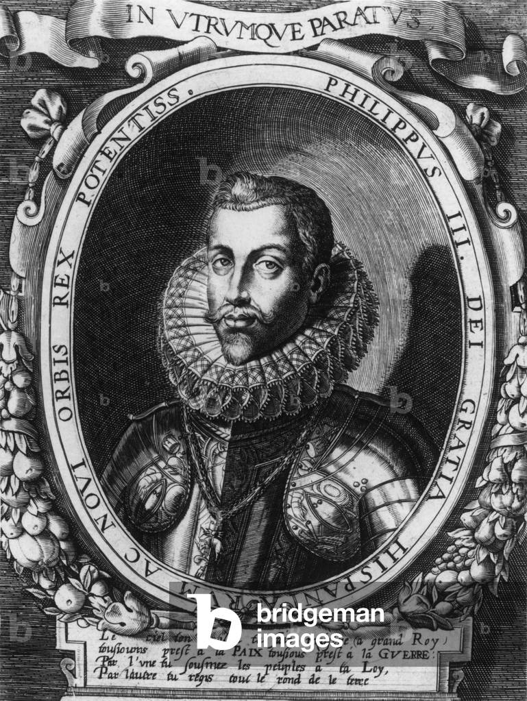 "Philipp III. (1578-1621) König von Spanien in 1598-1621" 1501, b/w