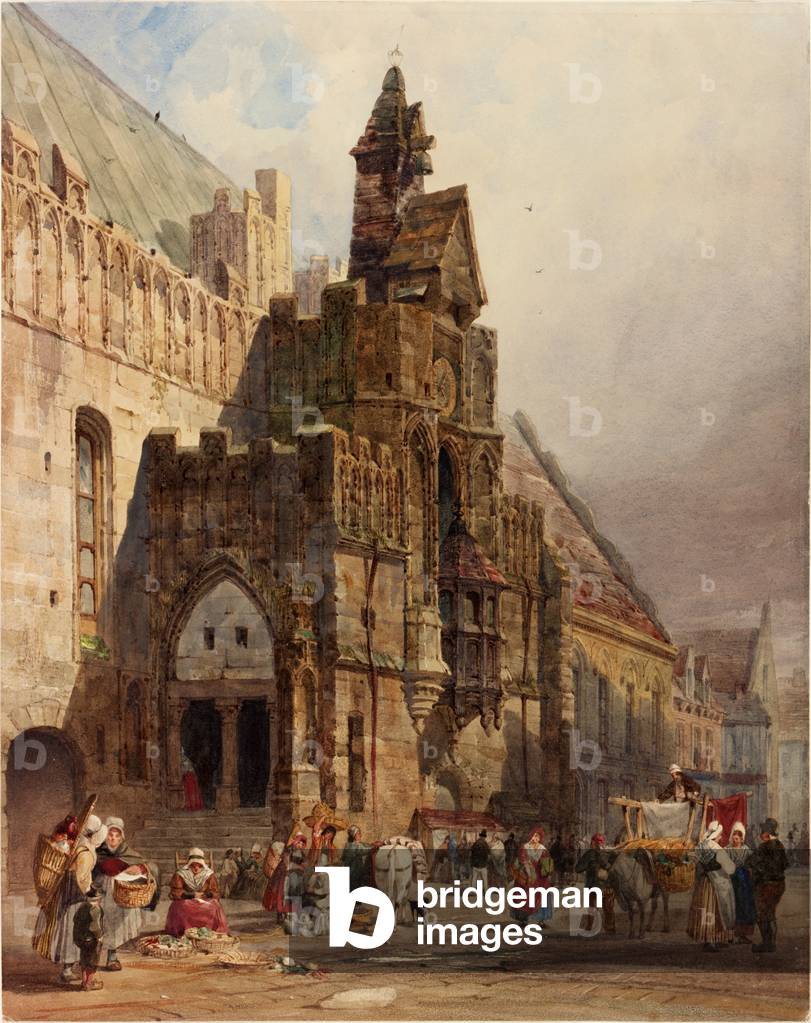 Bild von Zeichnung "Hotel de Ville de St Omer" von Thomas Shotter Boys