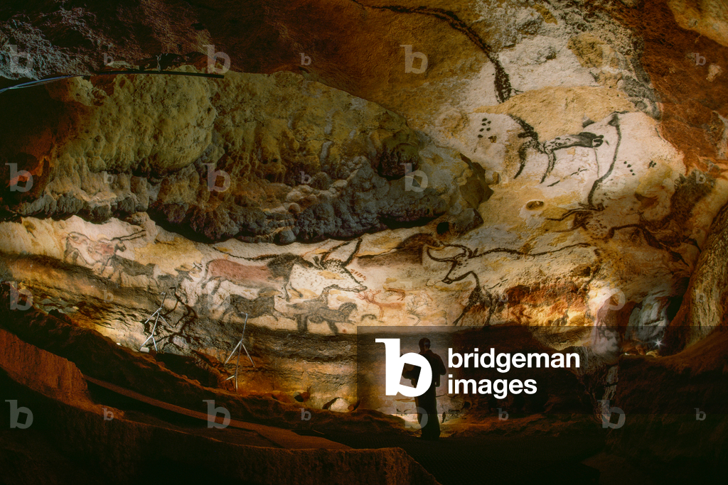 Image Of Hall Of The Bulls Crowd Calcite Walls In Lascaux Cave By Image Of Hall Of The Bulls Crowd Calcite Walls In Lascaux Cave By