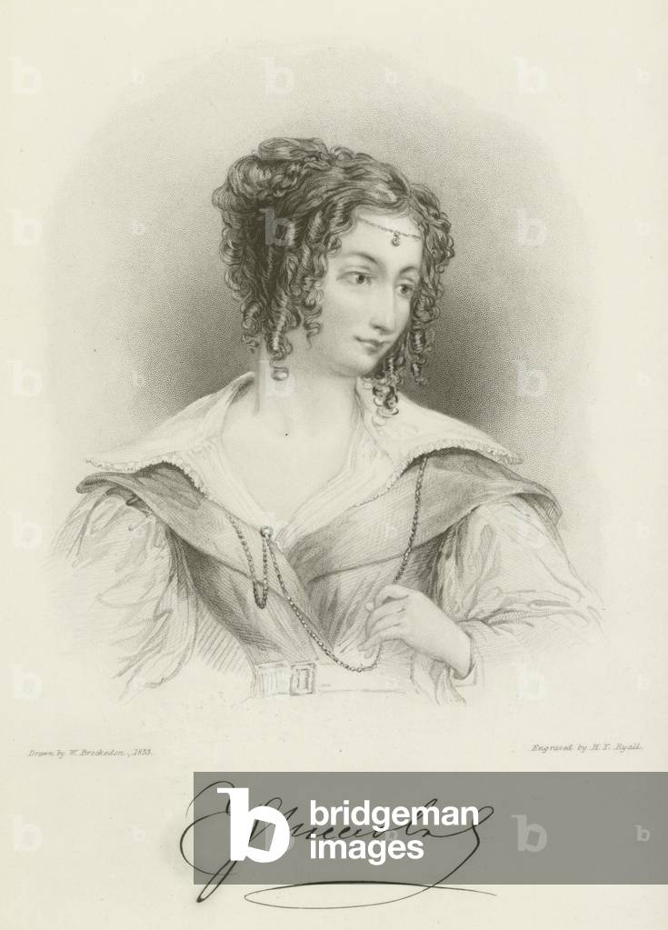 "Lady Noel Byron (Gravur)" von English School, b/w