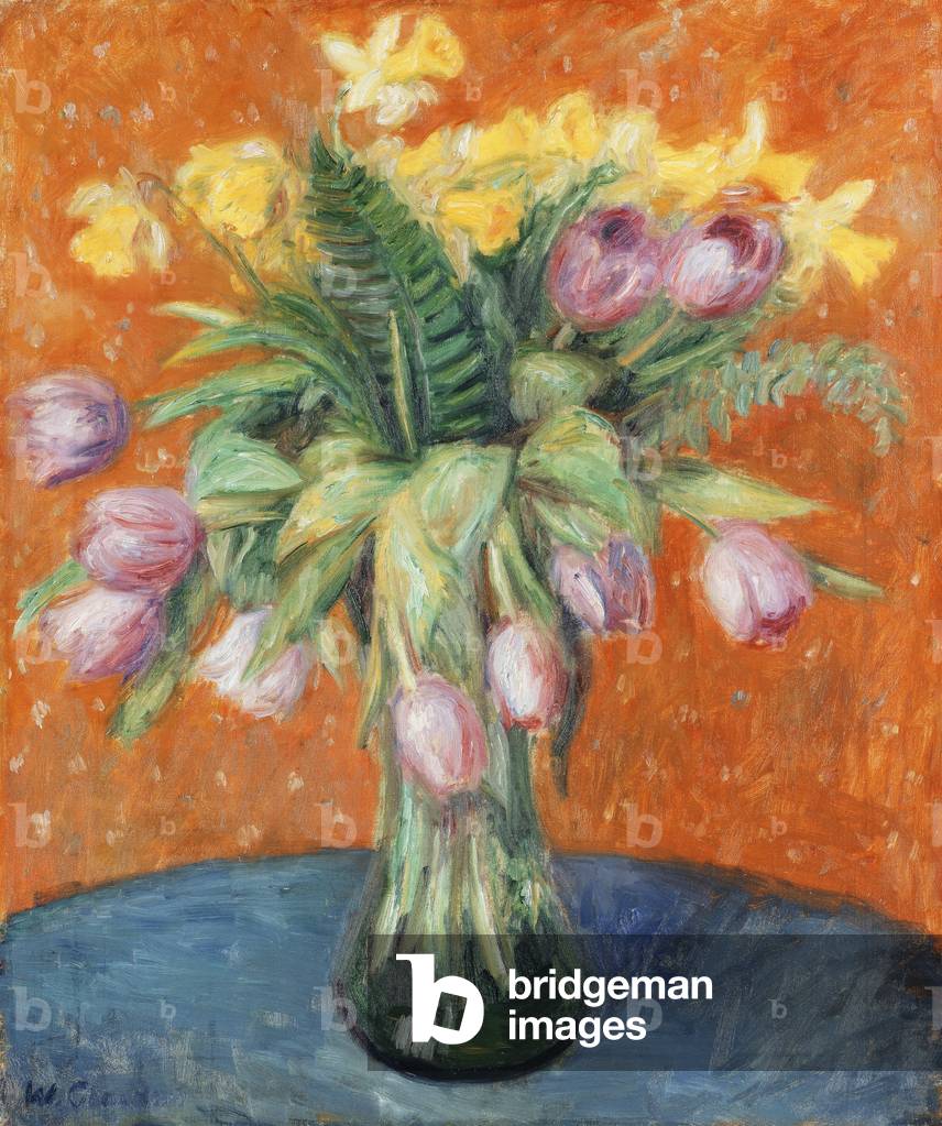 Lavendel Tulpen und Jonquils, (öl auf leinwand)