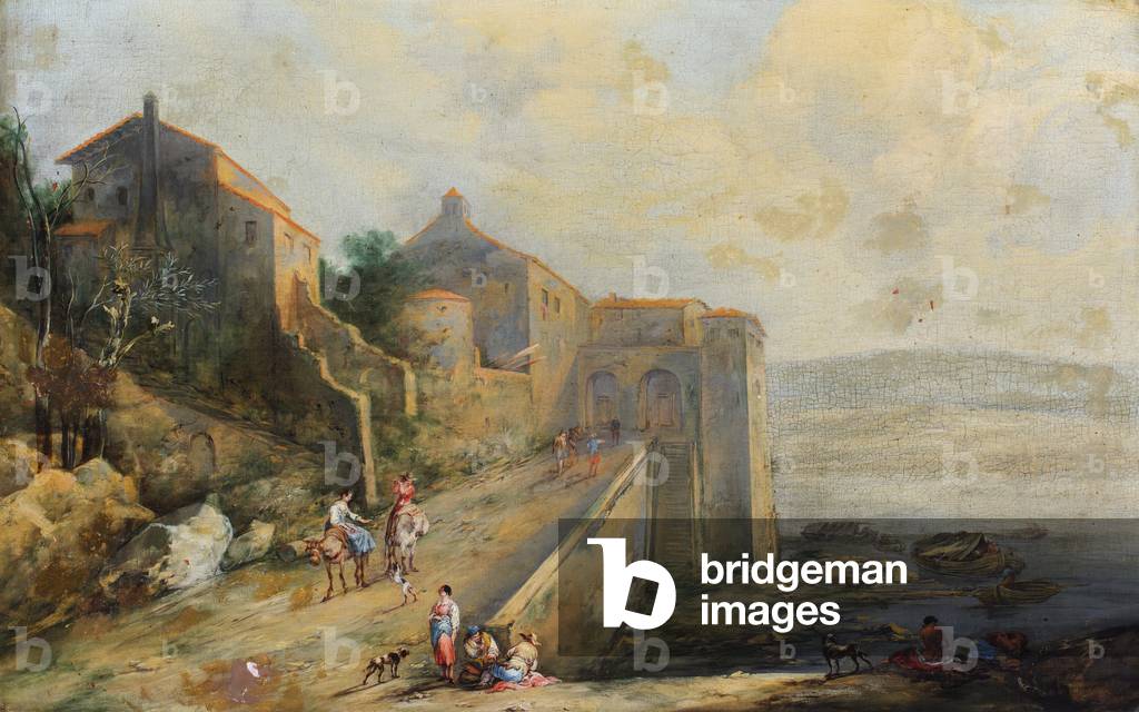 Immagine di Dipinto "Scene costiere mediterranee (olio su tela)" di Thomas Marlow