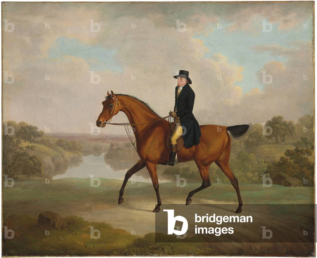 William Yates, Esq., de Springside, sur son roadster préféré (huile sur toile)