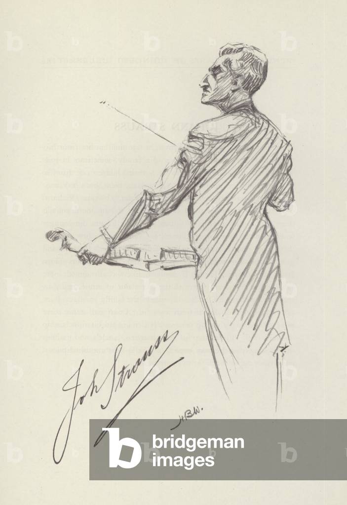 Image of Print depicting Johann Strauss (litho) 1901 by Hilda Beatrice Wiener