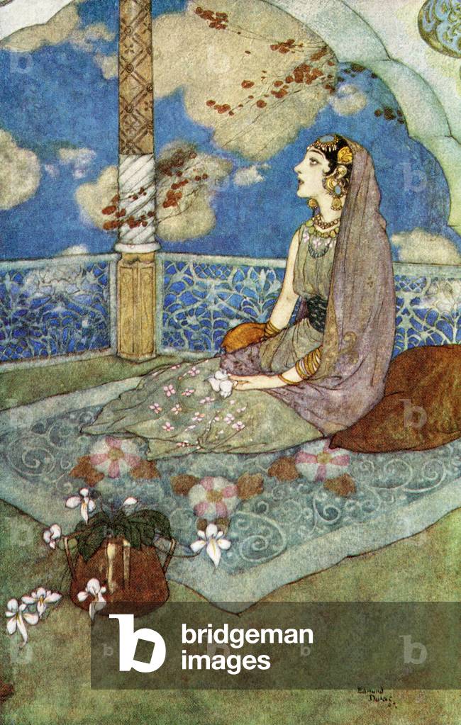 Immagine di Stampa "E sempre con le lacrime che cadono dagli occhi lei sospirò e cantava" 1938 di Edmund Dulac