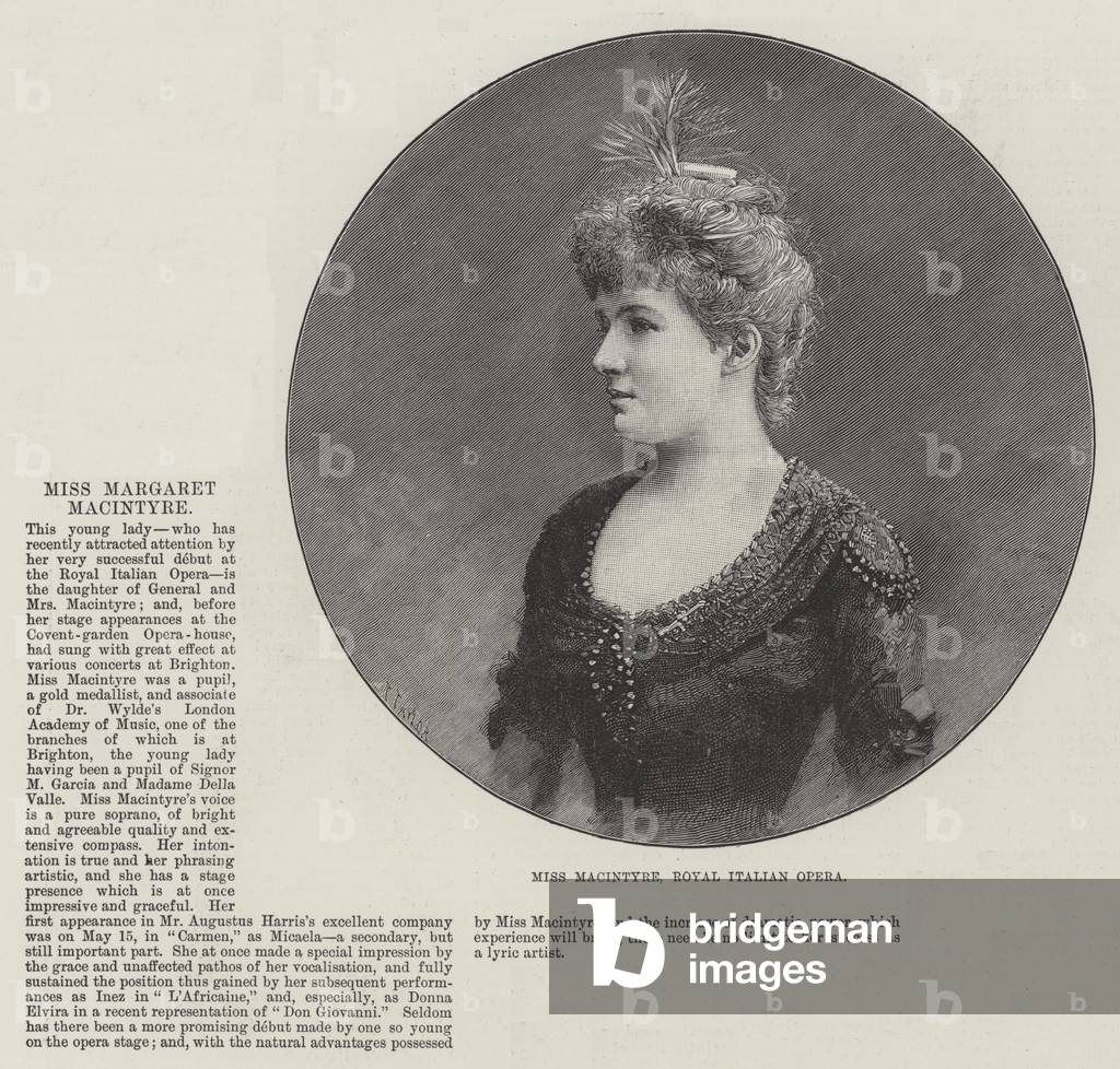 Miss Macintyre, Royal Italian Opera (Gravur)