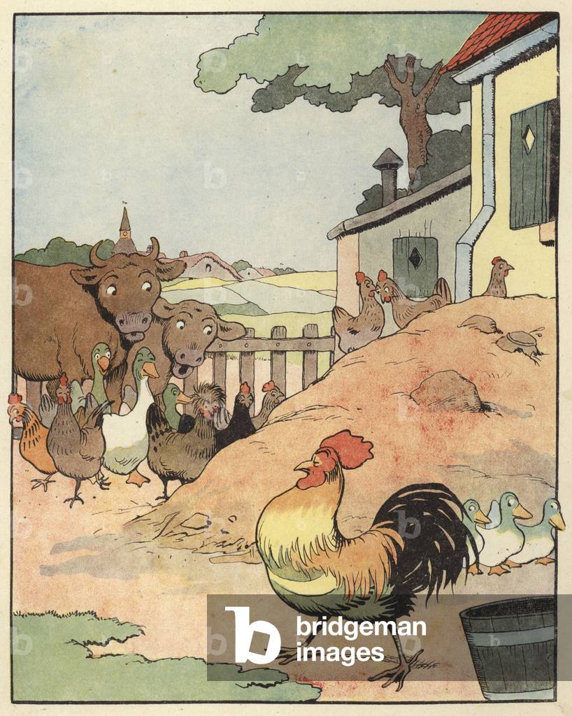 Illustration für Chantecler von Benjamin Rabier (Farbe litho)