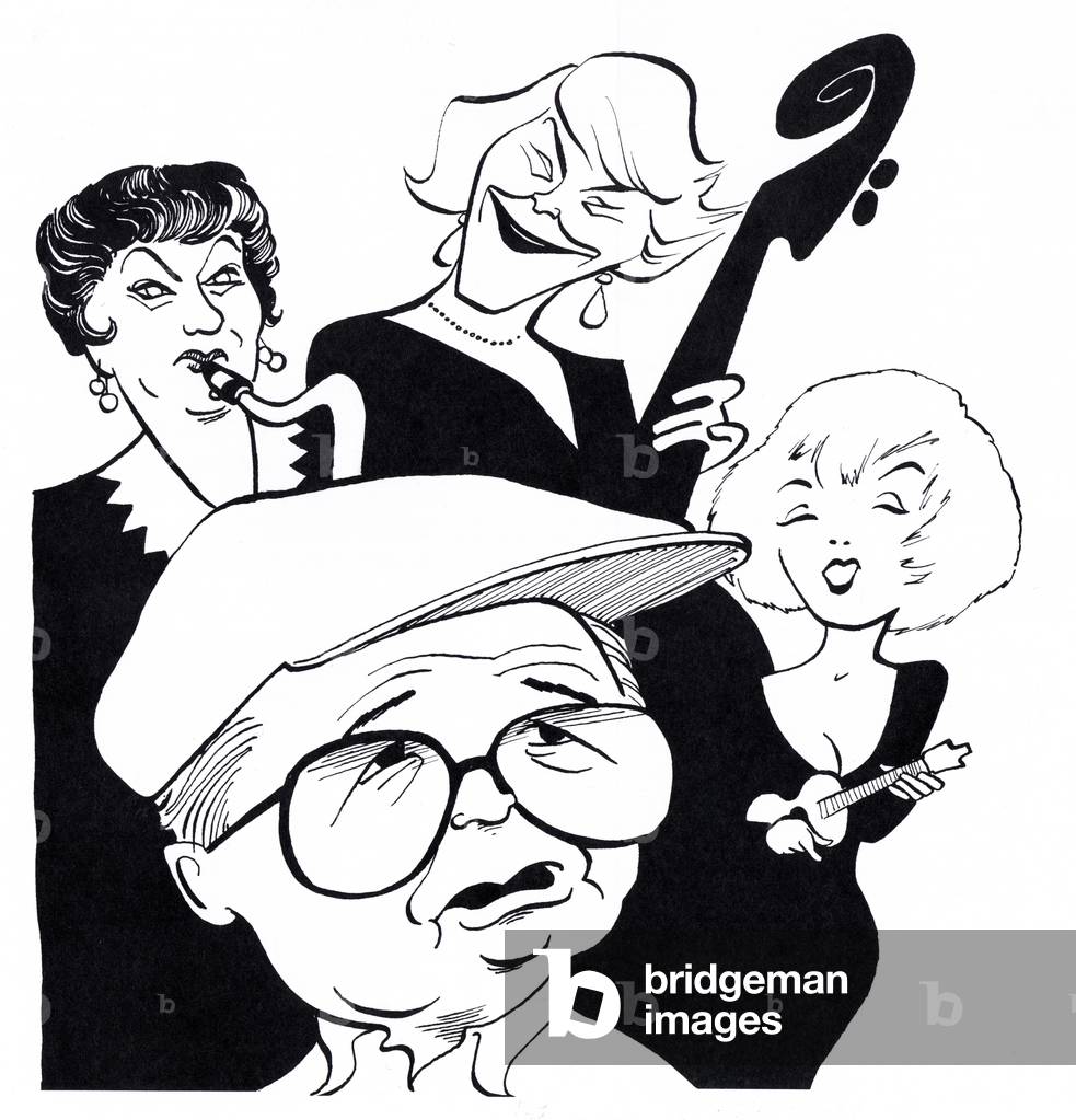 Image of Drawing depicting Billy Wilder by John Minnion, b/w