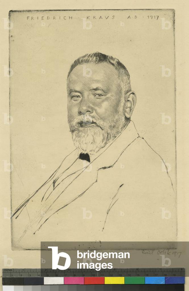 Bild von Gravur "Porträt von Friedrich Kraus" 1917 von Emil Orlik